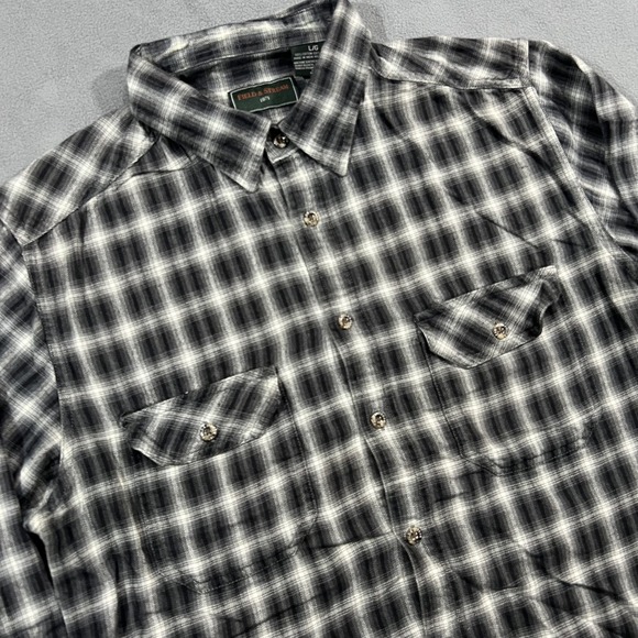 Field & Stream Other - Field & Stream‎ Shirt Mens Large Black Gray Flannel Plaid Workwear Casual Cotton